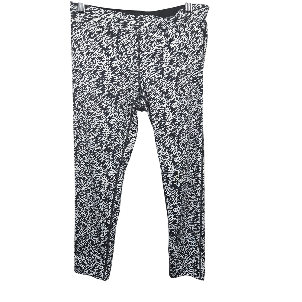 Nike Dri Fit Women Capri Leggings Black White Athletic Workout Size S